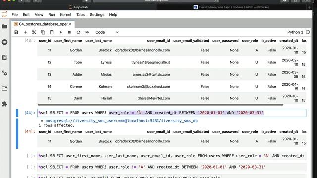 Programming Essentials Python - Database Operations - DQL - Data Query Language