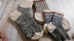 №179 Полосатое трио. Носки спицами мужские, женские, детские #носочные_дела #носки_спицами #вязание