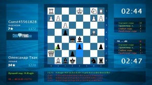 Анализ шахматной партии: Guest45561828 - Олександр Ткач, 0-1 (по ChessFriends.com)