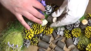 DIY весенний солнечный летний  венок /Spring Summer wreath of cones / Sommerkranz aus Zapfen