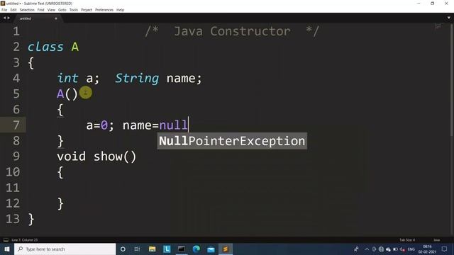 Constructors in Java | what is constructor? with syntax and example