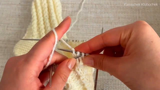 Резинка с узором "Кофейные зерна" #knittingtutorialforbeginners #knittingsocks #вязаныеноски)