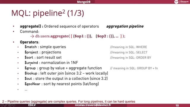 MongoDB 5 MQL aggregate 1 смотреть онлайн