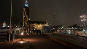 Stockholm Walks: Riksarkivet to City Hall on a night with magic touch. 4K relaxing experience