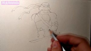 Как Нарисовать ЧЕРЕПАШКУ-НИНДЗЯ ЛЕОНАРДО, рисунки для детей и начинающих #drawings