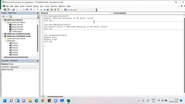Visual Basic for Application-MS Excel Tutorials-Session 01