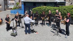 The Pink Panther Theme tune by the Pheonix Saxophone Orchestra outside The Bothy Braemar June 2023