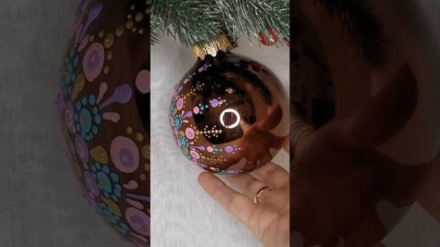 Арт. С46  Шар с ручной росписью 80 мм «Нежный узор»