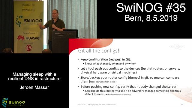 SwiNOG #35 | Managing sleep with a resilient DNS infrastructure | Jeroen Massar | Quickline AG смотреть онлайн