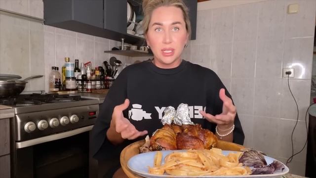 Куриные ЧУПАЧУПСЫ в аэрогриле /Спагетти с базиликом и томатом /Мукбанг смотреть онлайн