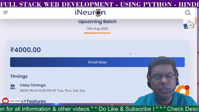 Full Stack Python Web Development Bootcamp Hindi | iNueron Full Stack Web Development Hindi | MySir