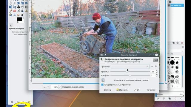 Гимп корректируем цвет на картинке. Делаем его естественнее