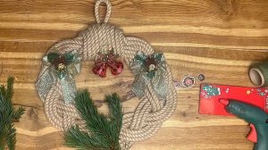 Венок из джутового каната часть 2