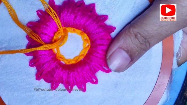 Gerbera Flower Making With Woolen Thread| Excellent Tricks How To Embroidery This Flower| 3D Flower