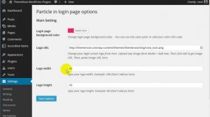 How to use particle in login wordpress plugin