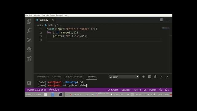How to Print Table Of User's Choice in Python | Python Programming | Table | Codes Tutorial