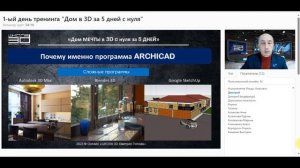 1-ый день практического тренинга "Дом в 3D за 5 дней с нуля"