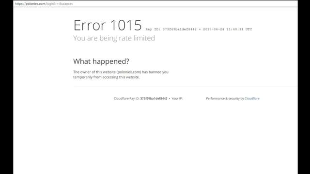 ? Poloniex: Error 1015 ⛔ смотреть онлайн