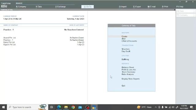 Tally Prime || Part - 4 || Practice || The programming Hub