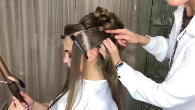 Как сделать высокий пучок? Свадебная прическа. Updo. Wedding | Анна Комарова смотреть онлайн