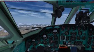 [FSX] ТУ-134 запуск без глюка. Полет в Сочи. Посадка по ИЛС.