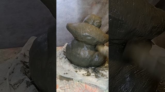 РЕСТАВРАЦИЯ САДОВОЙ ФИГУРКИ ИЗ ГИПСА