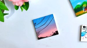 3 Paintings for beginners || 3 mini canvas paintings || aesthetic paintings