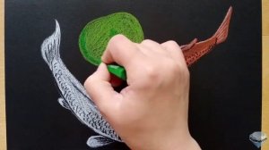 Рыбки кои пастелью || Koi fish pastels