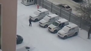 Полицейские играют в снежки