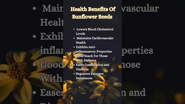 Sunflower Seeds Good for You....