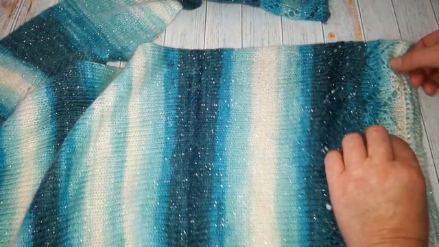 Экспресс МК. ОБЗОР готовой работы. Джемпер спицами реглан сверху. смотреть онлайн