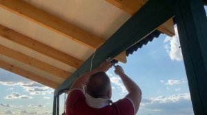 Освещение террасы, окончание покраски террасы