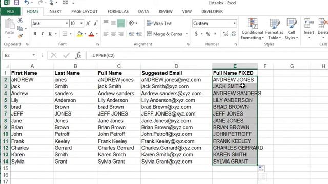 Microsoft Excel - UPPER LOWER PROPER Functions смотреть онлайн