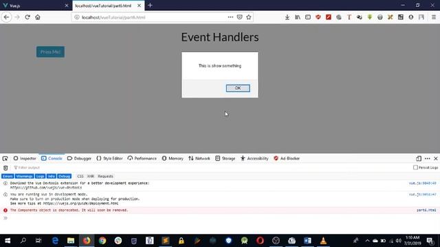 VueJs Fundamentals Bangla Tutorial Part6 Event Handlers