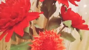 интерьерная ростовая астра из гофрированной бумаги