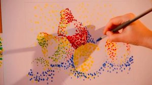 Уроки акварели. Пуантилизм . Нарезка .