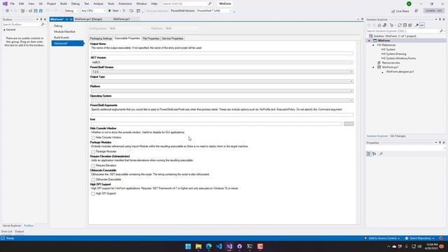Generate a PowerShell 7 Executable in Visual Studio