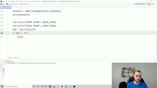 Distance detection with Depth Camera (Intel Realsense d435i) - Opencv with Python tutorial