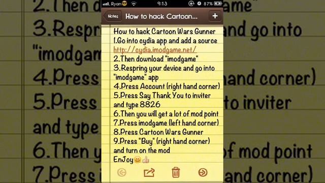 New Mod Hack Tutorial for Cartoon Wars Gunner