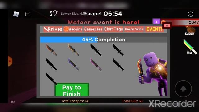 Ивент в Беконе скин Таноса и бесплатные ножи в роблокс 2020 ивент смотреть онлайн