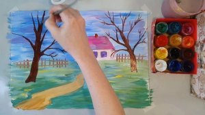 Как нарисовать цветущий сад.