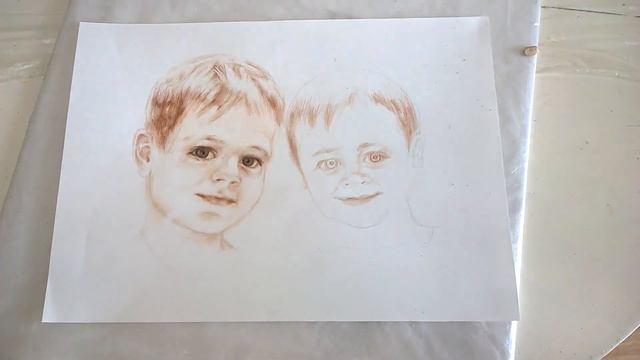 Рисую портрет мальчиков карандашами/ I draw a portrait of boys with pencils смотреть онлайн