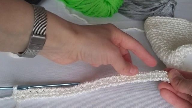 Принцип вязания клапана для сумки любого узора из полиэфирного шнура или трикотажной пряжи.