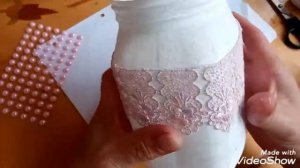 Декор пластмассовой баночки.