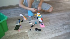 Трактор с прицепом из остатков LEGO