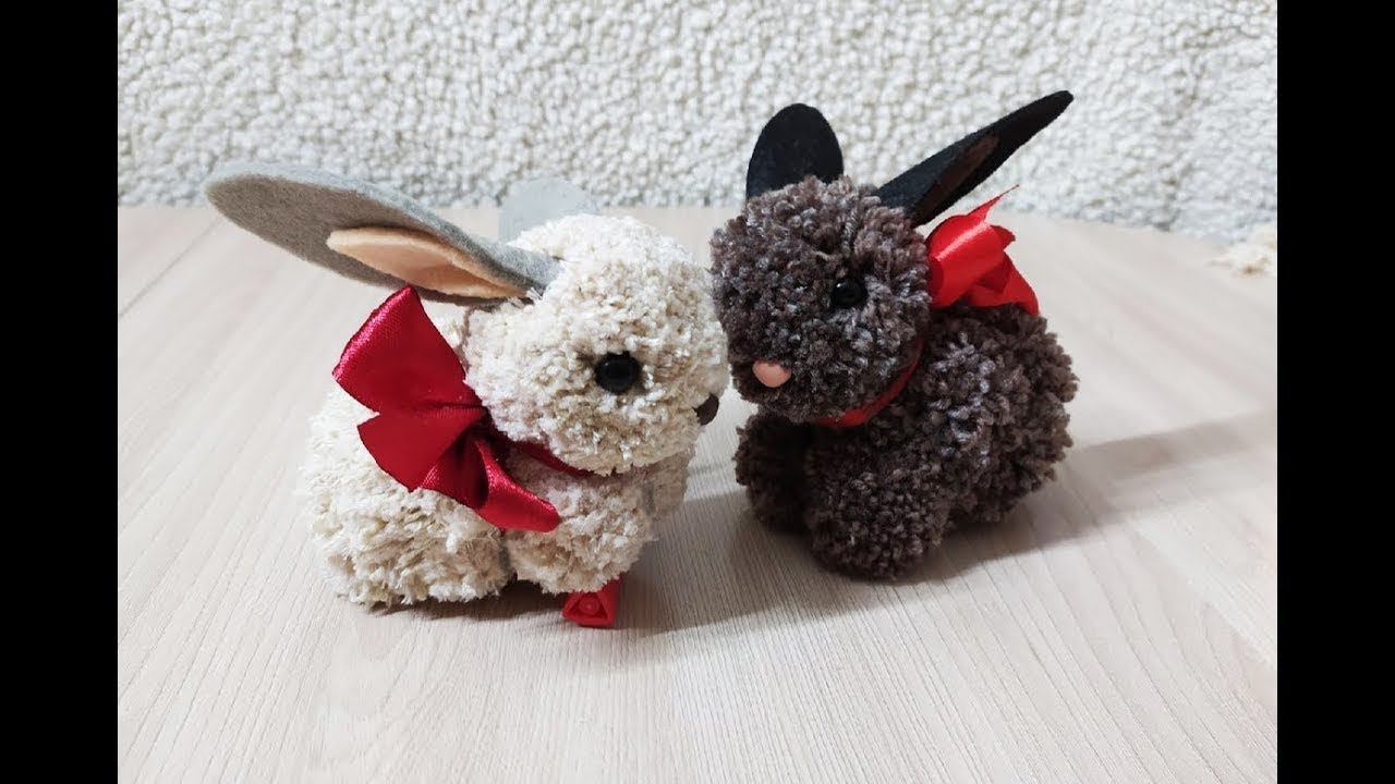 ЗАЙЧИКИ ИЗ ПОМПОНОВ ЗА 10 МИНУТ! ПОДЕЛКА С ДЕТЬМИ смотреть онлайн