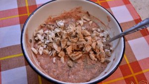Печеночные котлеты с грибами