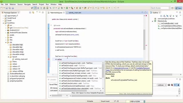 สอนการใช้ ScrollView ด้วยโปรแกรม Java Eclipse Android смотреть онлайн
