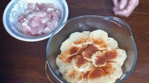 Тушёный картофель со свининой в микроволновке