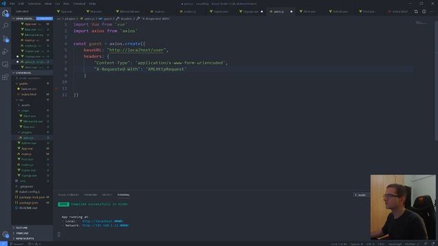 VueJS & CodeIgniter 4 Web App - #3 - User Registration | Signup - Axios Setup